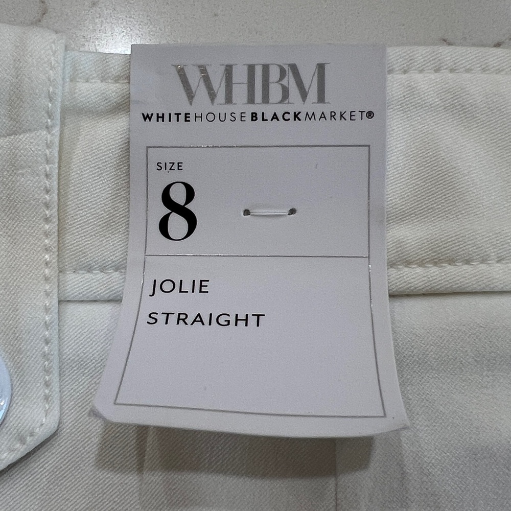 White House Black Market Jolie Novelty Button Straight Pants NWT Size 8R - Picture 10 of 13